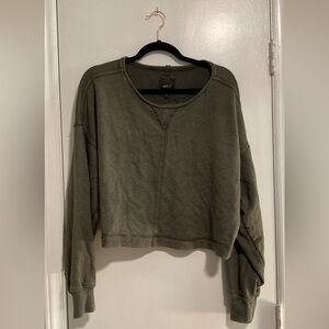aerie green cropped sweater